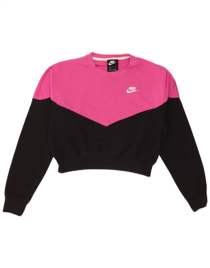Γυναικείο φούτερ Nike Crop Jumper UK 10 Small Pink Colourblock
