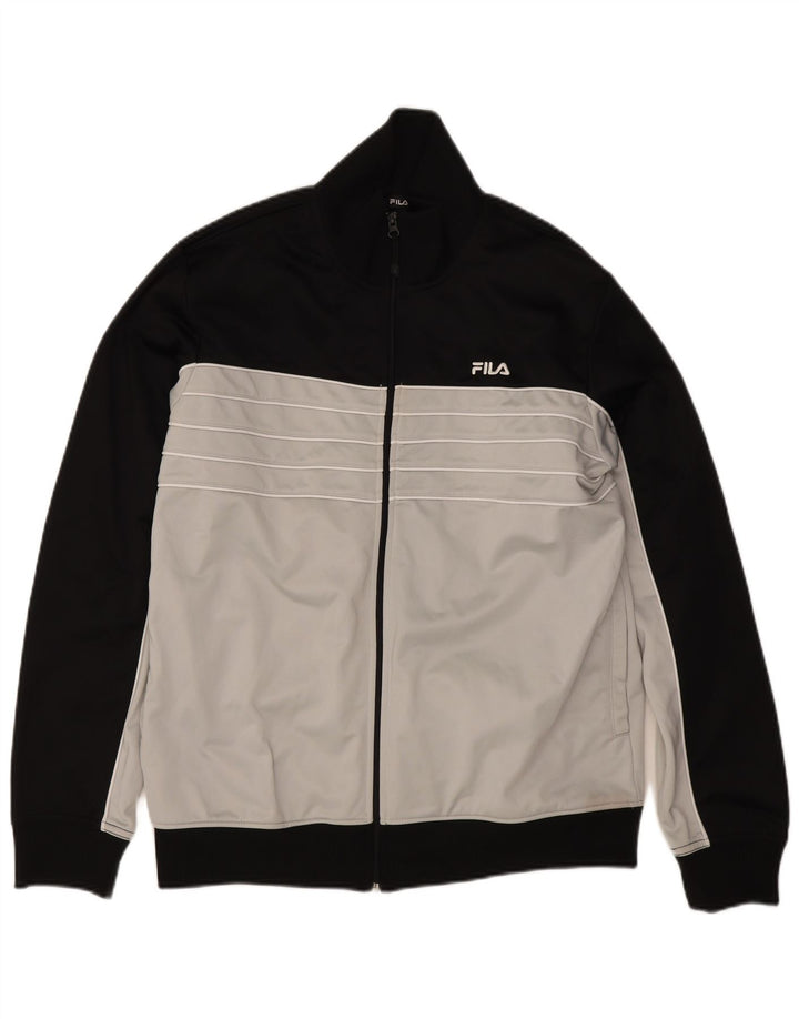 Ανδρική αθλητική φόρμα Fila Top Jacket Μεγάλο Μαύρο Χρώμα Πολυεστέρας