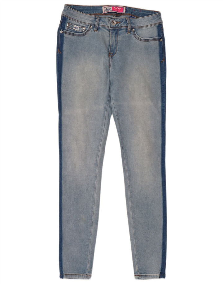 SUPERDRY Womens Alexia Jegging Jeans W26 L30 Blue Colourblock