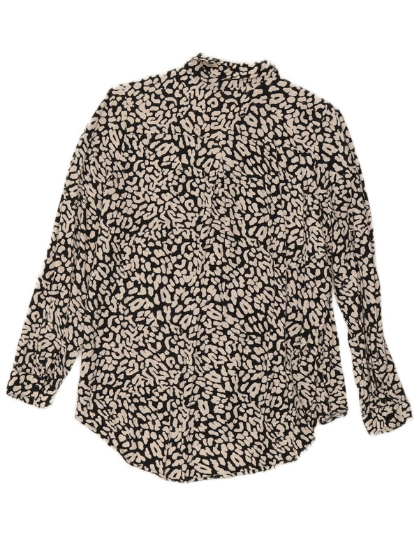 Marks & Spencer Γυναικεία μπλούζα UK 10 Small Black Animal Print Viscose