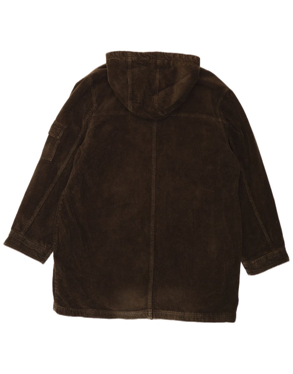 EDDIE BAUER Γυναικείο παλτό κοτλέ με κουκούλα μεγάλου μεγέθους UK 16 μεγάλο χακί βαμβάκι