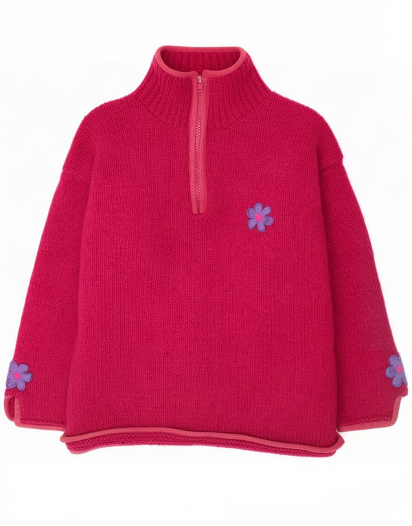 Pachamama γυναικείο πλεκτό πουλόβερ με φερμουάρ UK 20 2XL Pink Floral