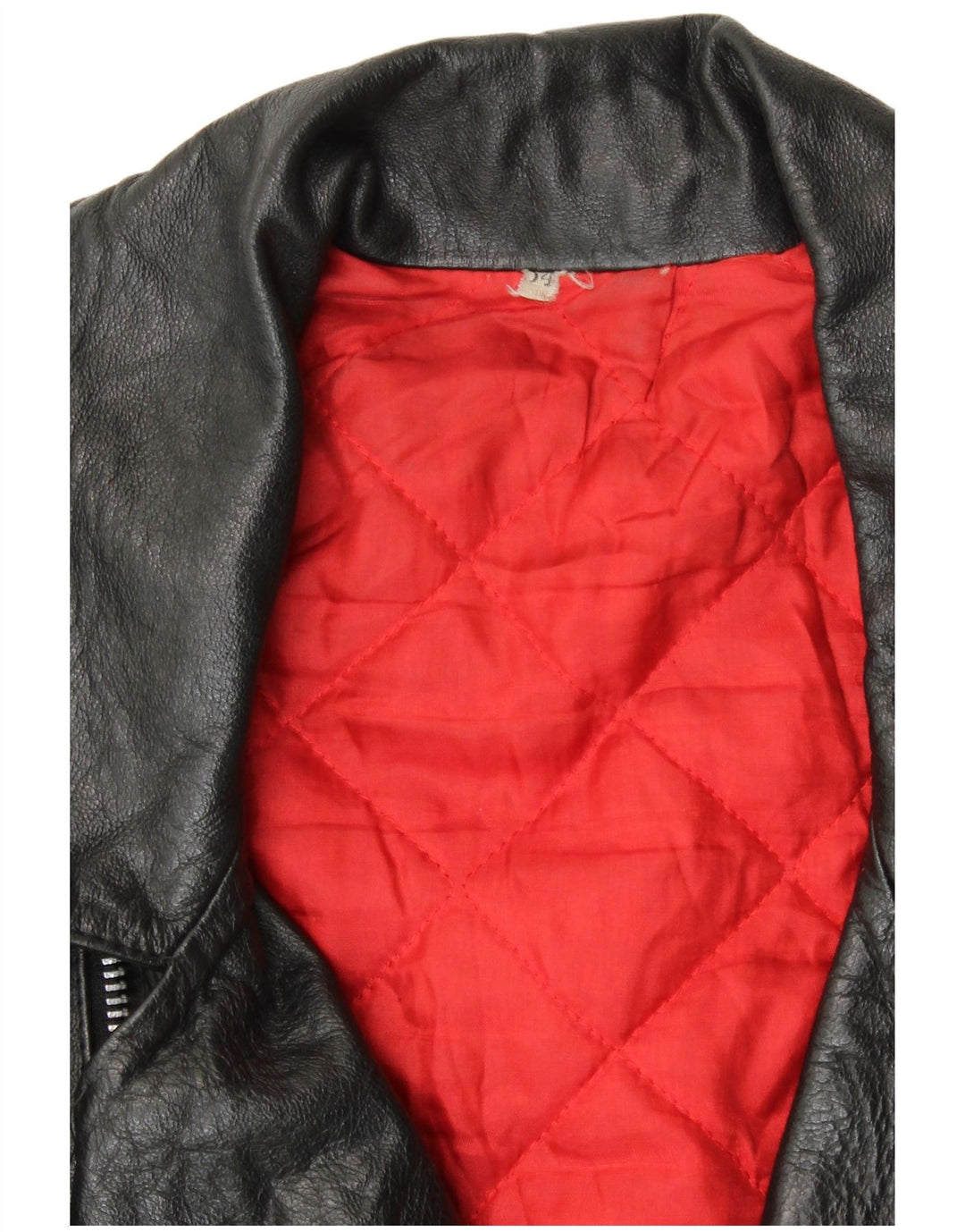 VINTAGE Ανδρικό Δερμάτινο Μπουφάν Biker IT 54 XL Μαύρο Biker