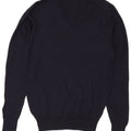 Massimo Dutti Ανδρικό πουλόβερ με λαιμόκοψη με λαιμόκοψη μεγάλο μπλε ναυτικό