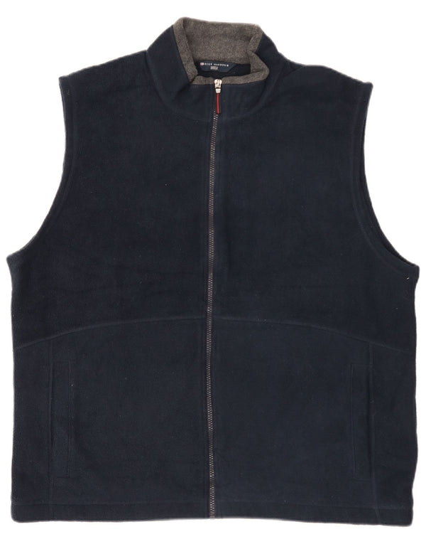 Marks & Spencer Mens Fleece Gilet UK 42 XL Navy Blue Polyester