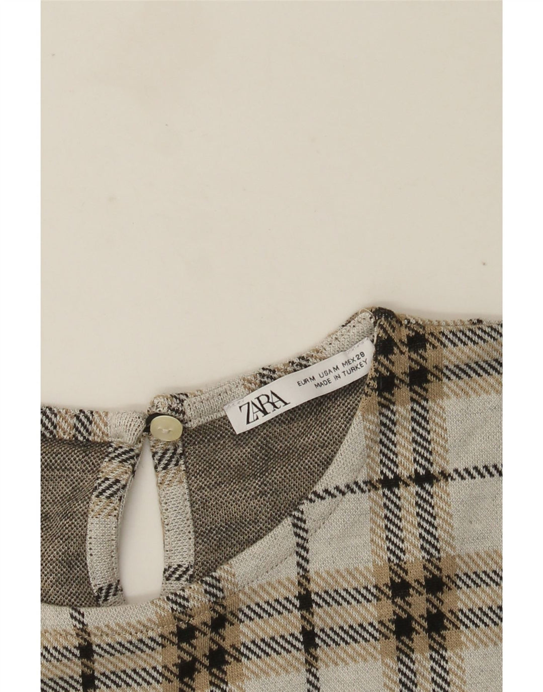 Zara γυναικείο φόρεμα Shift UK 12 Medium Grey Check