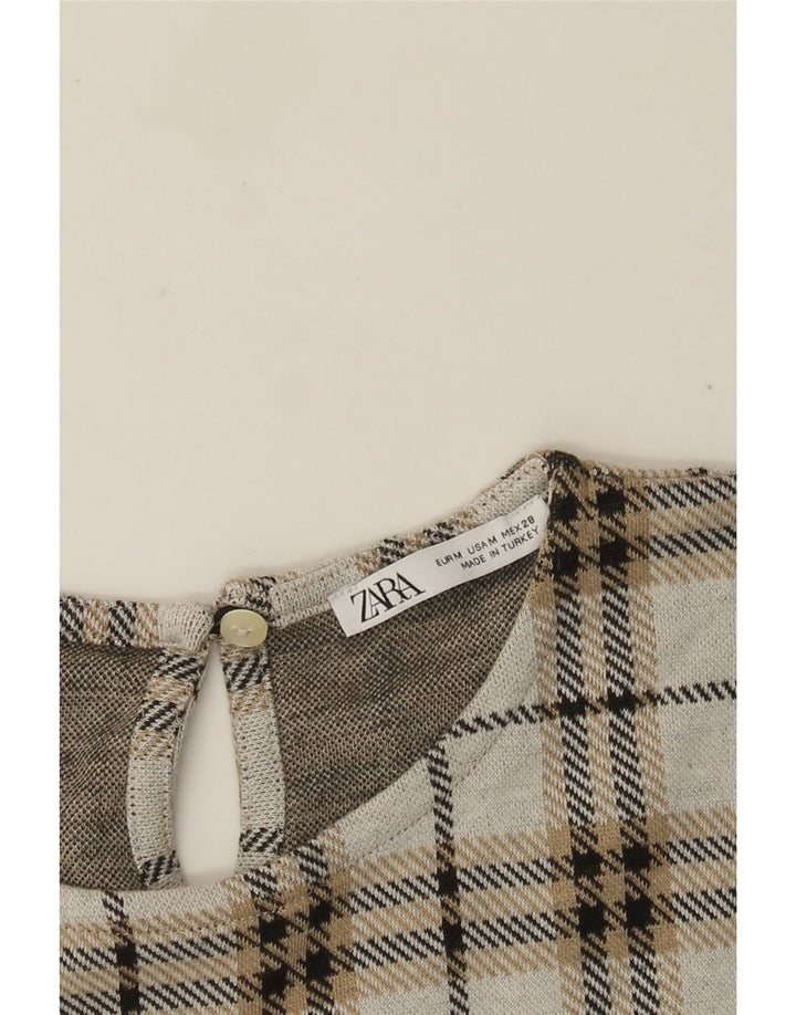 Zara γυναικείο φόρεμα Shift UK 12 Medium Grey Check