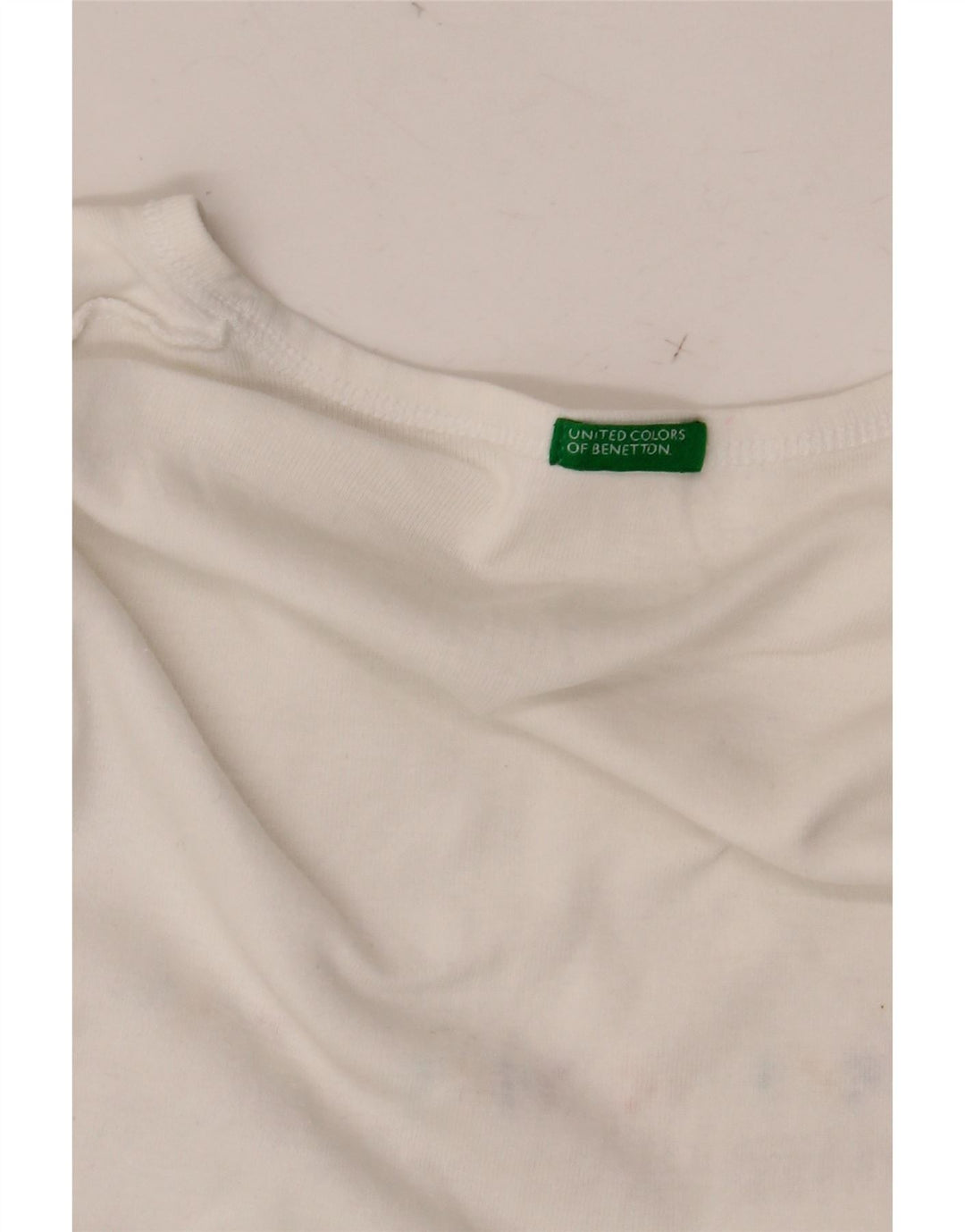 BENETTON Γυναικείο γραφικό T-Shirt Top UK 8 Small White