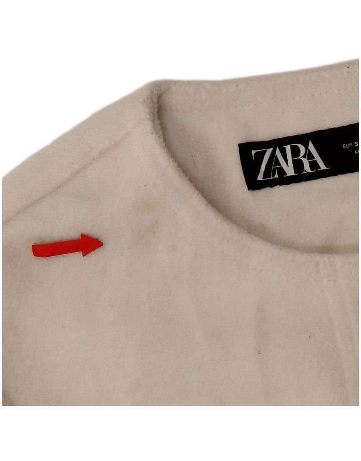 Zara Γυναικείο σακάκι blazer 4 κουμπιών UK 10 Small White Polyester