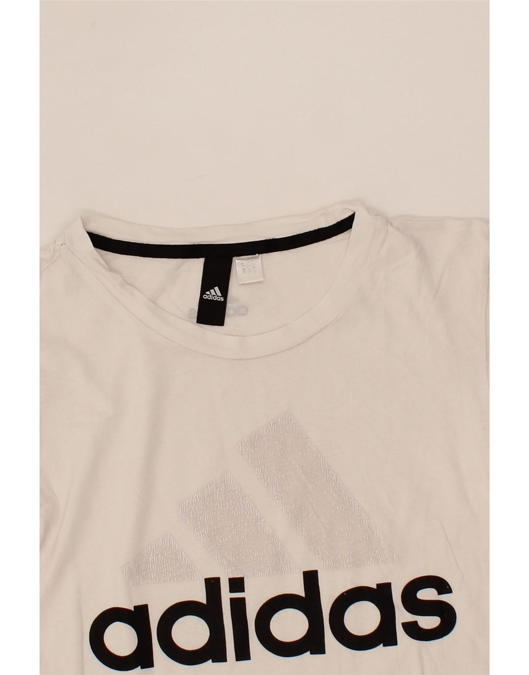 ADIDAS Womens Graphic T-Shirt Top UK 10 Small White Vintage Adidas and Second-Hand Adidas from Messina Hembry 