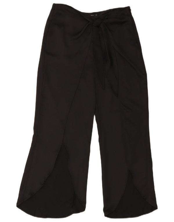 Zara Γυναικείο παντελόνι με φαρδύ κομμένο πόδι Small W28 L23 Μαύρο πολυεστέρα