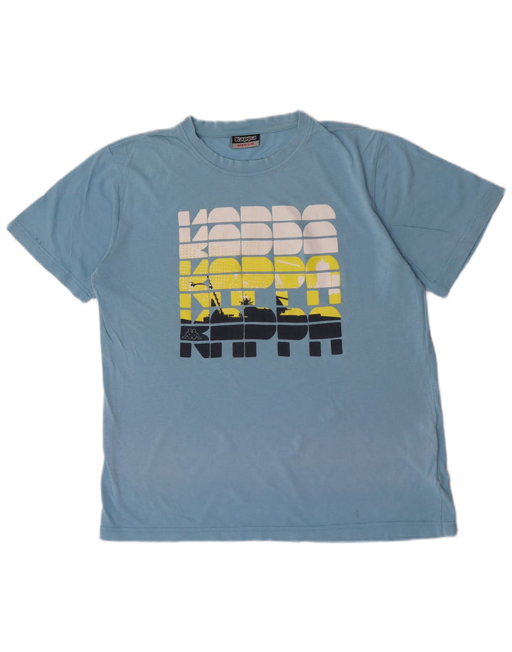 Ανδρικό γραφικό T-Shirt Kappa Τοπ μεσαίο μπλε βαμβακερό