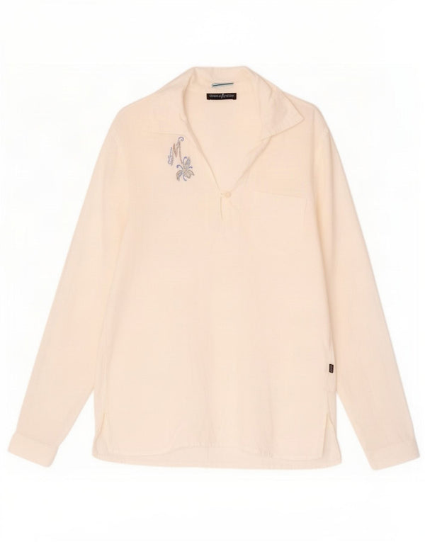 Guess By Marciano Γυναικείο πουλόβερ πουκάμισο UK 14 Large Off White Floral λινό
