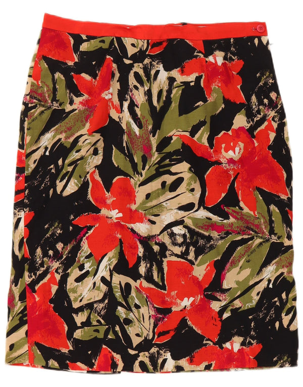 Vintage Γυναικεία Pencil Φούστα W28 Medium Black Floral