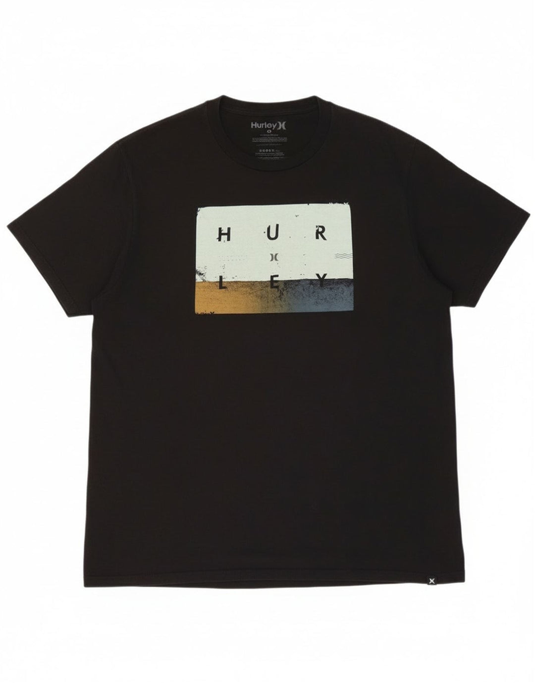 Ανδρικό γραφικό T-Shirt Hurley Top XL Μαύρο βαμβακερό