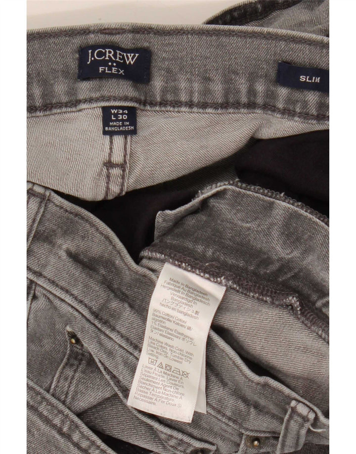 J. Crew Womens Flex Slim Jeans W34 L30 Γκρι βαμβακερό