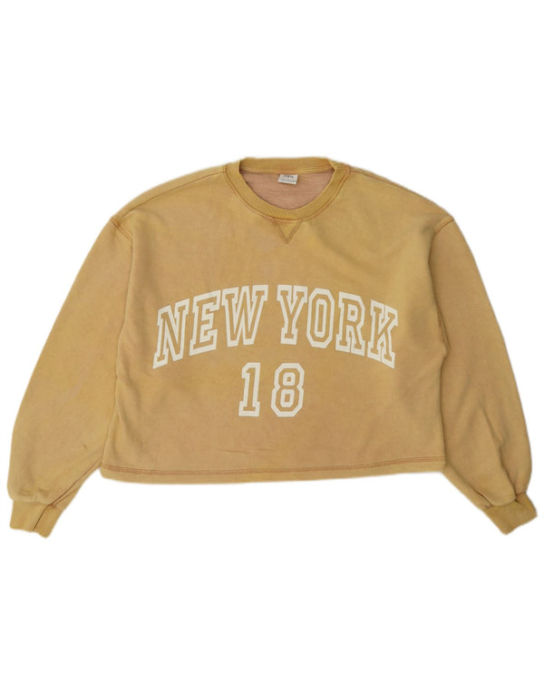 Zara Girls Graphic Φούτερ υπερμεγέθη πουκάμισο 13-14 ετών κίτρινο