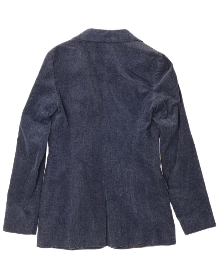 MAX & CO. Womens 1 Button Blazer Jacket UK 8 Small  Navy Blue Cotton