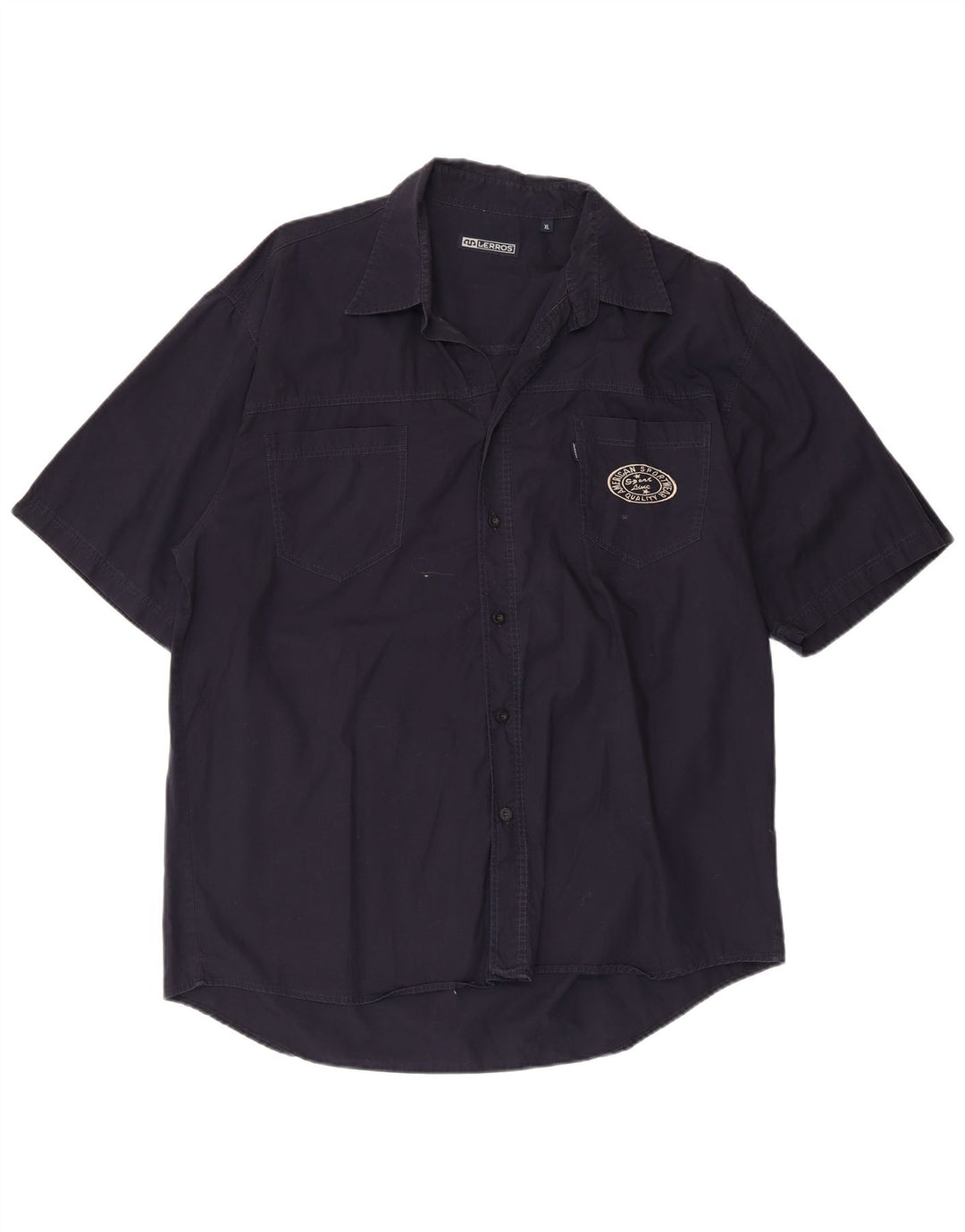 Ανδρικό κοντομάνικο πουκάμισο Lerros XL Navy Blue βαμβακερό