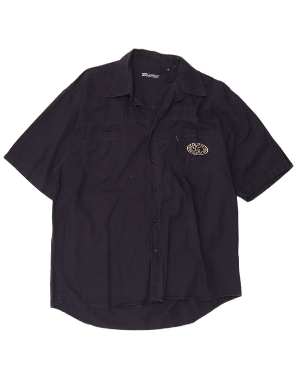 Ανδρικό κοντομάνικο πουκάμισο Lerros XL Navy Blue βαμβακερό