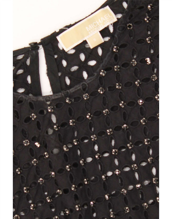 Michael Kors Γυναικεία Crop Μπλούζα Τοπ UK 10 Small Black