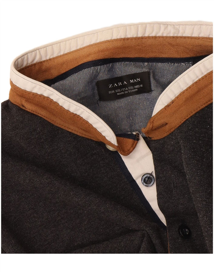 Zara Ανδρικό Πόλο Μπλουζάκι 2XL Γκρι