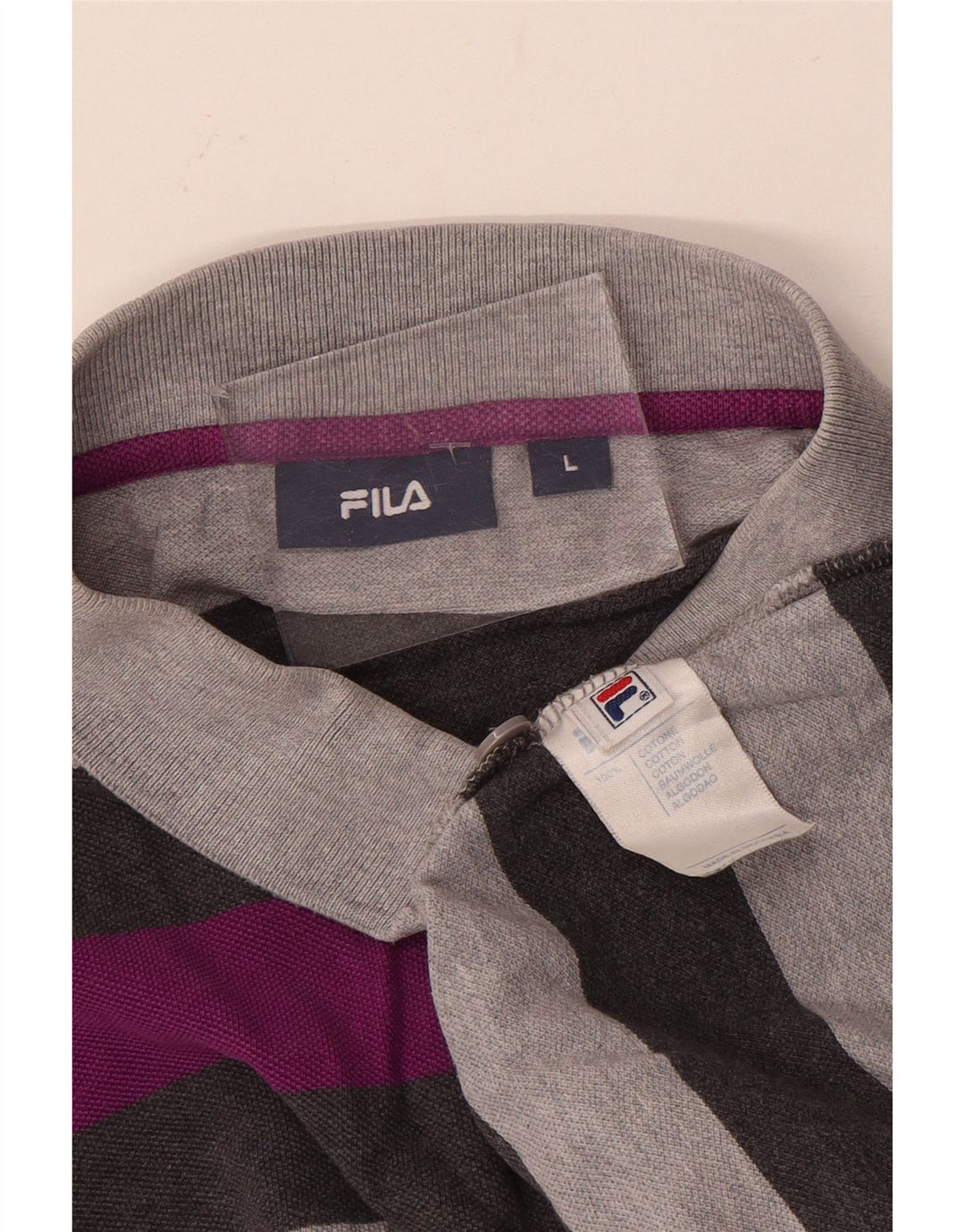 Ανδρικό πουκάμισο πόλο FILA σε μεγάλο γκρι χρώμα, βαμβακερό
