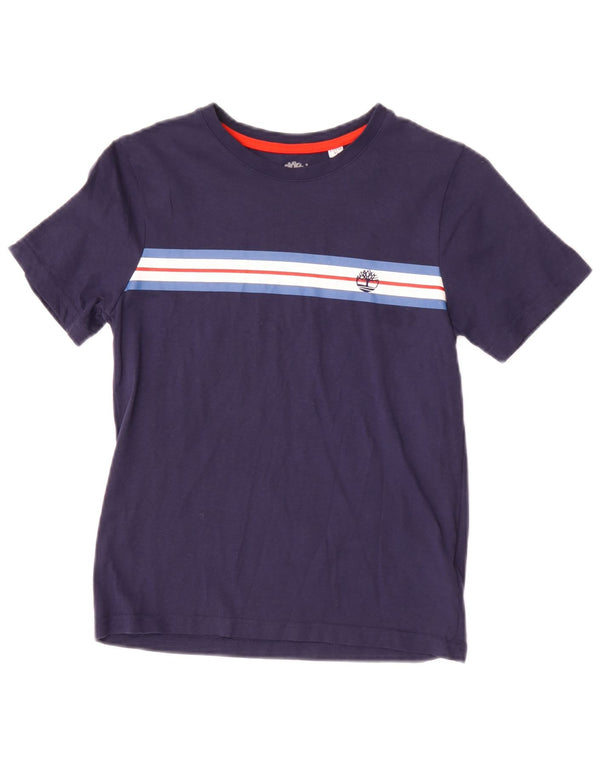 Timberland Boys T-Shirt Top 11-12 Years XS Navy Blue Colorblock Cotton