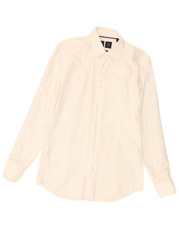 Ανδρικό πουκάμισο Hugo Boss Slim Fit Μέγεθος 14 1/2 37 Small λευκό βαμβακερό
