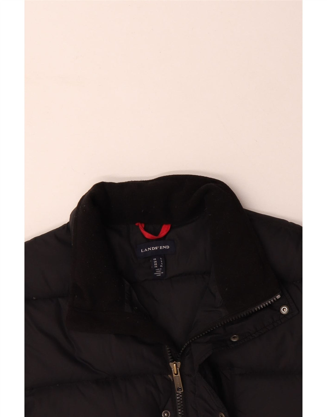 Ανδρικό μπουφάν LANDS END με επένδυση UK 40 μεγάλο μαύρο νάιλον