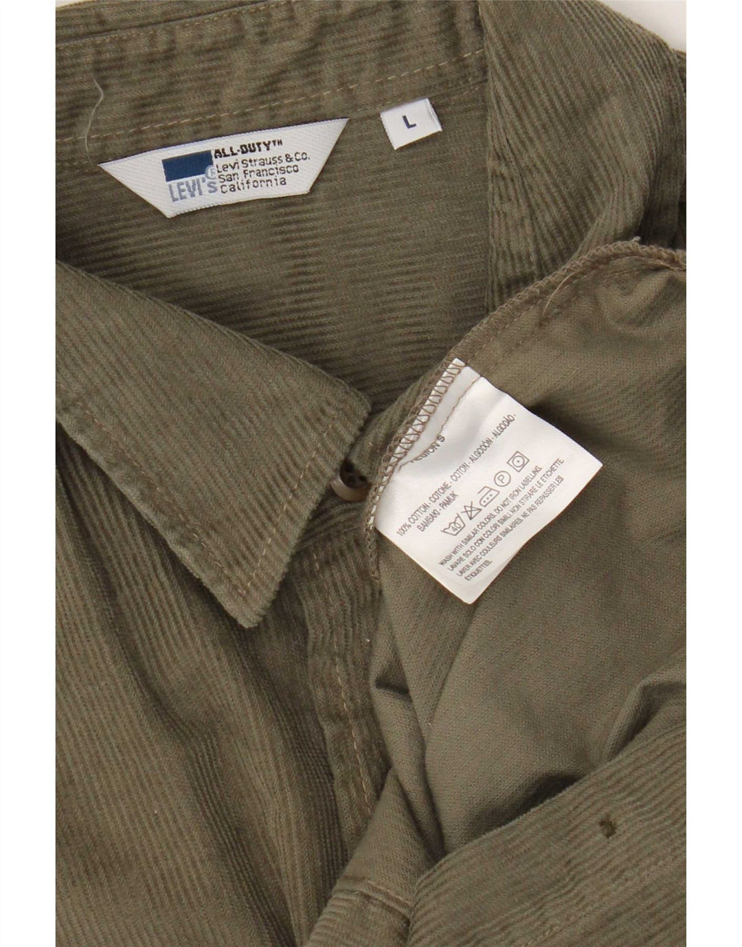 Ανδρικό κοτλέ πουκάμισο Levi's μεγάλο χακί βαμβακερό
