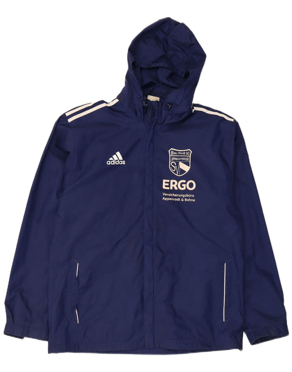 Ανδρικό μπουφάν βροχής με κουκούλα Adidas UK 44/46 Large Navy Blue Polyamide