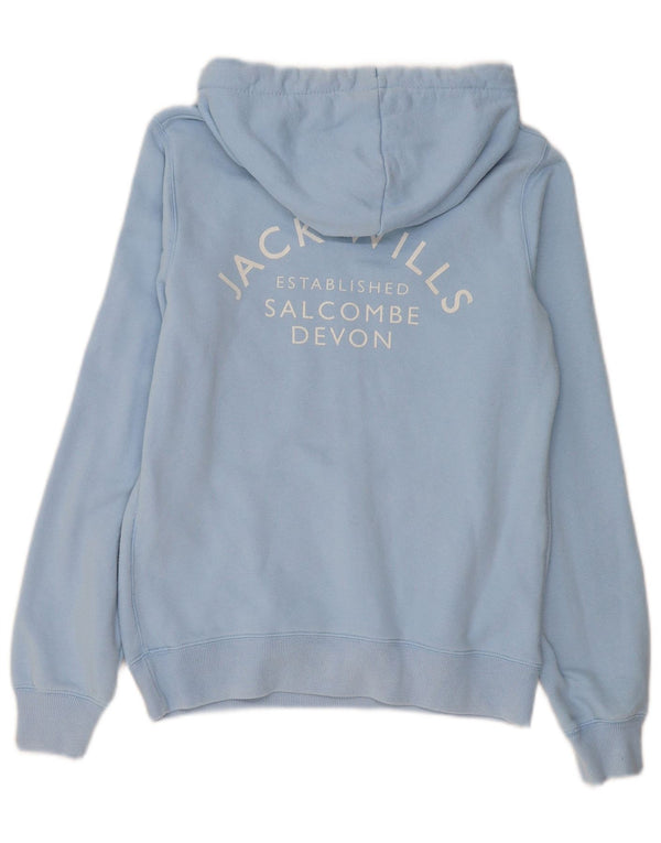 Jack Wills Γυναικείο Γραφικό Hoodie Jumper UK 12 Medium Blue Cotton