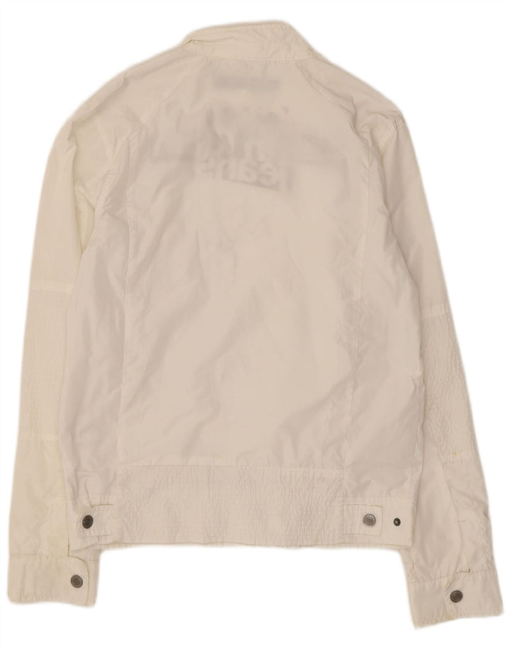 Calvin Klein Jeans Γυναικείο γραφικό μπουφάν βροχής UK 10 Small White Polyester