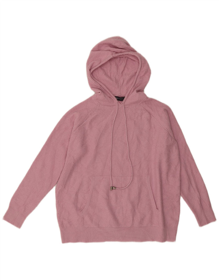 Γυναικείο πουλόβερ με κουκούλα Marks & Spencer UK 14 Medium Pink Viscose