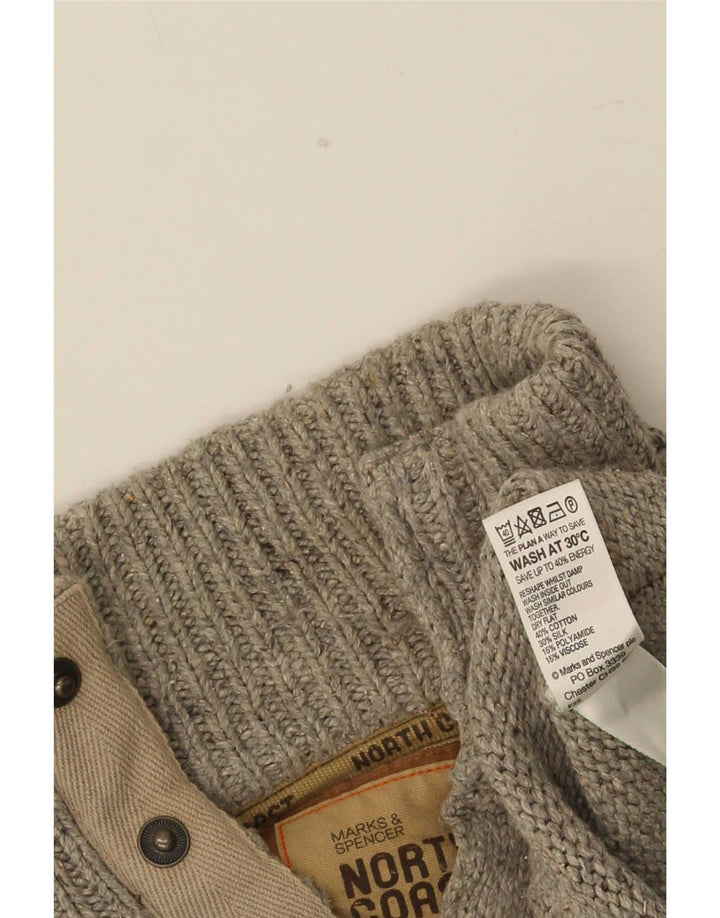 Marks & Spencer Ανδρικό πουλόβερ με κουμπιά από βαμβακερό λαιμό