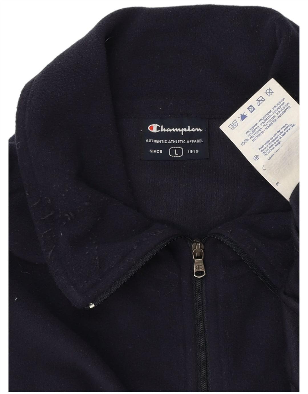 Champion Ανδρικό φερμουάρ Fleece Jumper Μεγάλο Navy Blue Polyester