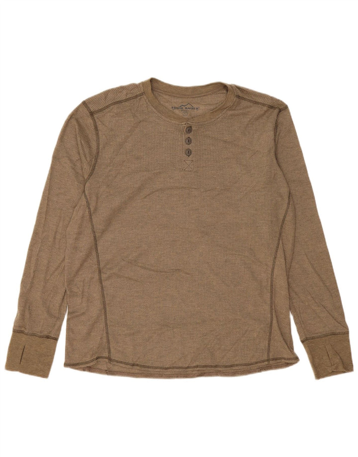 Eddie Bauer Ανδρικό τοπ μακρυμάνικο μεγάλο μπεζ πολυεστέρα