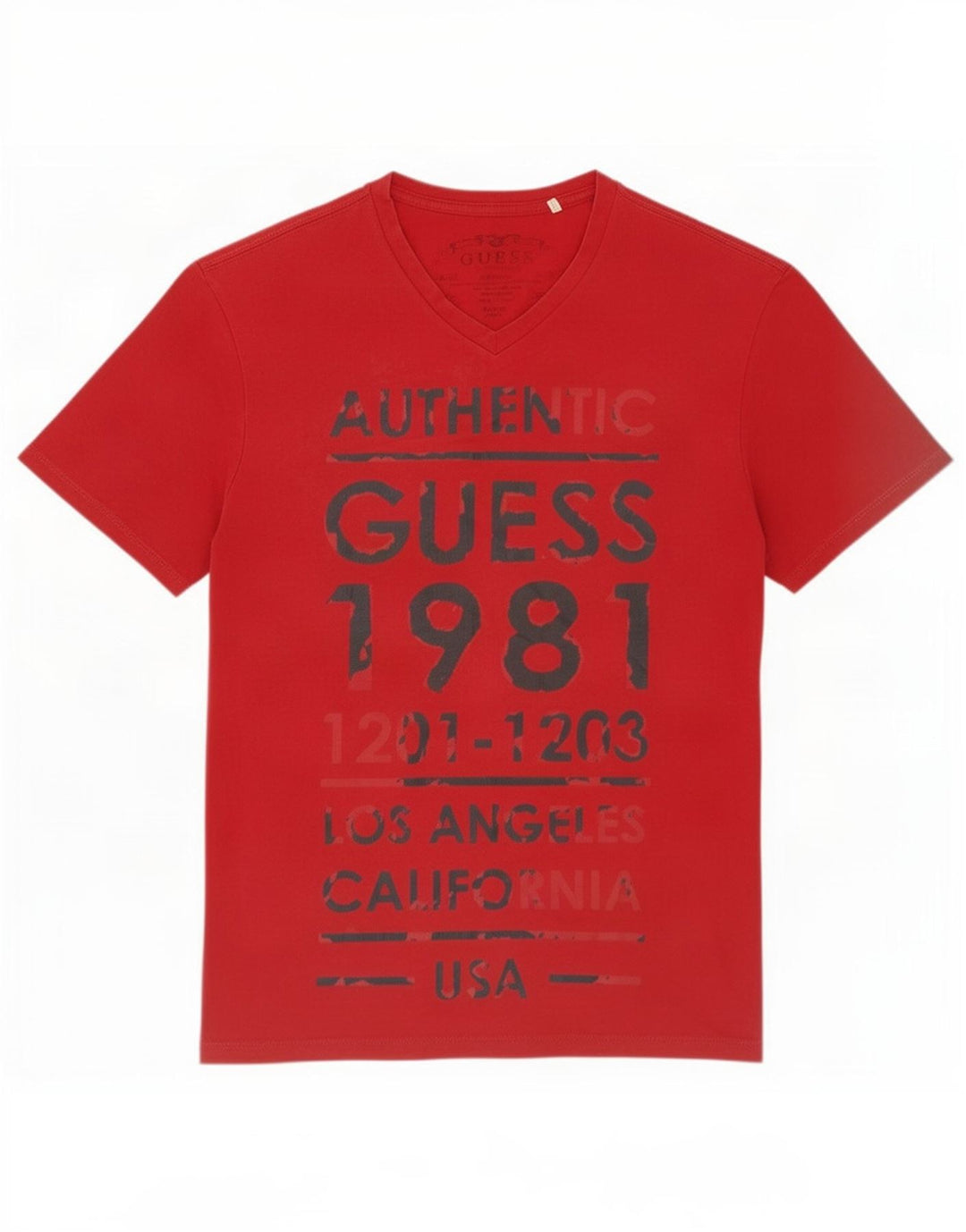 Γυναικείο γραφικό μπλουζάκι Guess Top UK 14 Medium Red