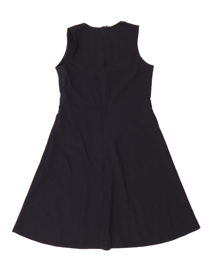 WOOLRICH Womens Sleeveless A-Line Dress UK 12 Medium Navy Blue Wool Vintage Woolrich and Second-Hand Woolrich from Messina Hembry 