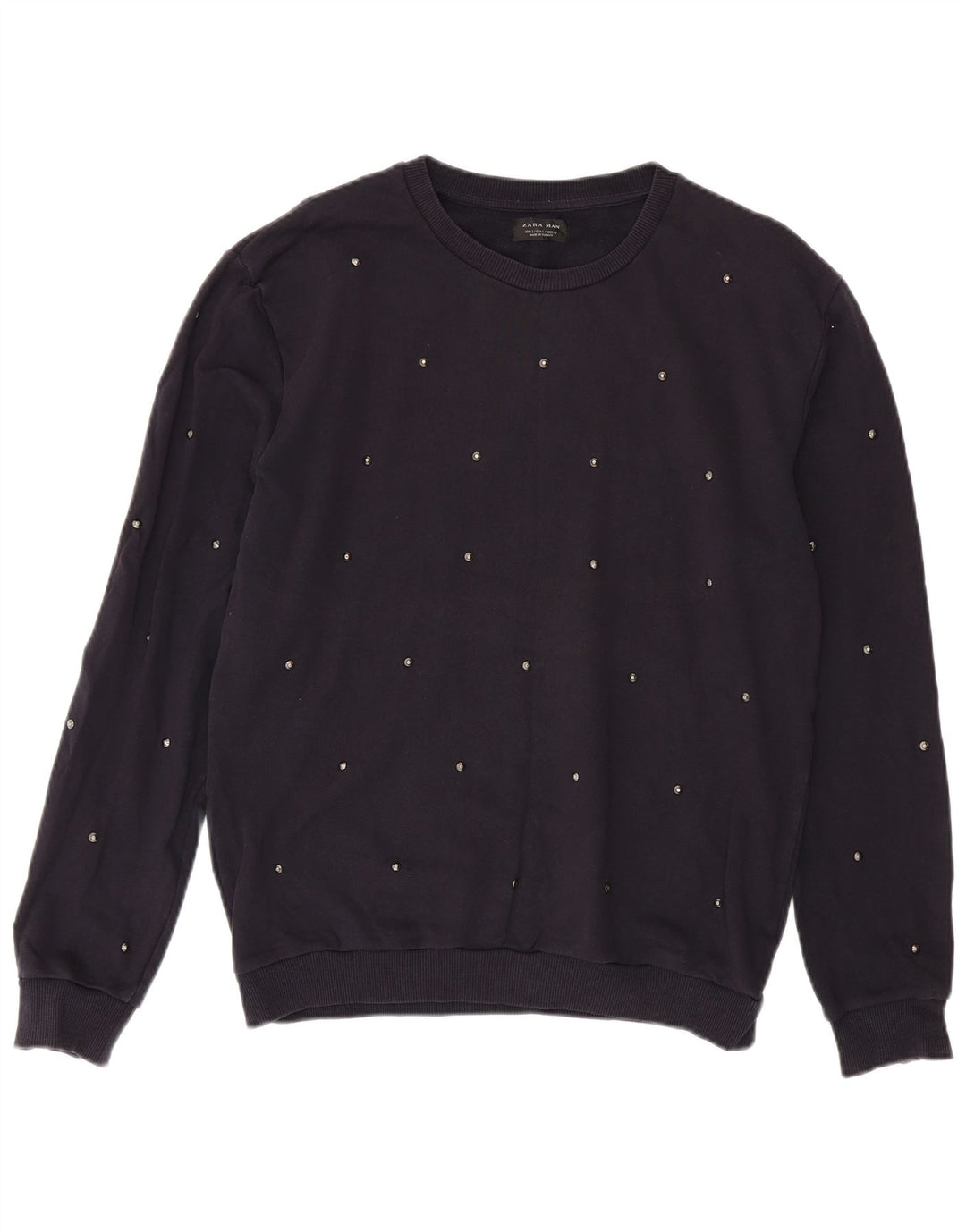 Zara Ανδρικό Φούτερ Jumper Μεγάλο Ναυτικό Βαμβακερό