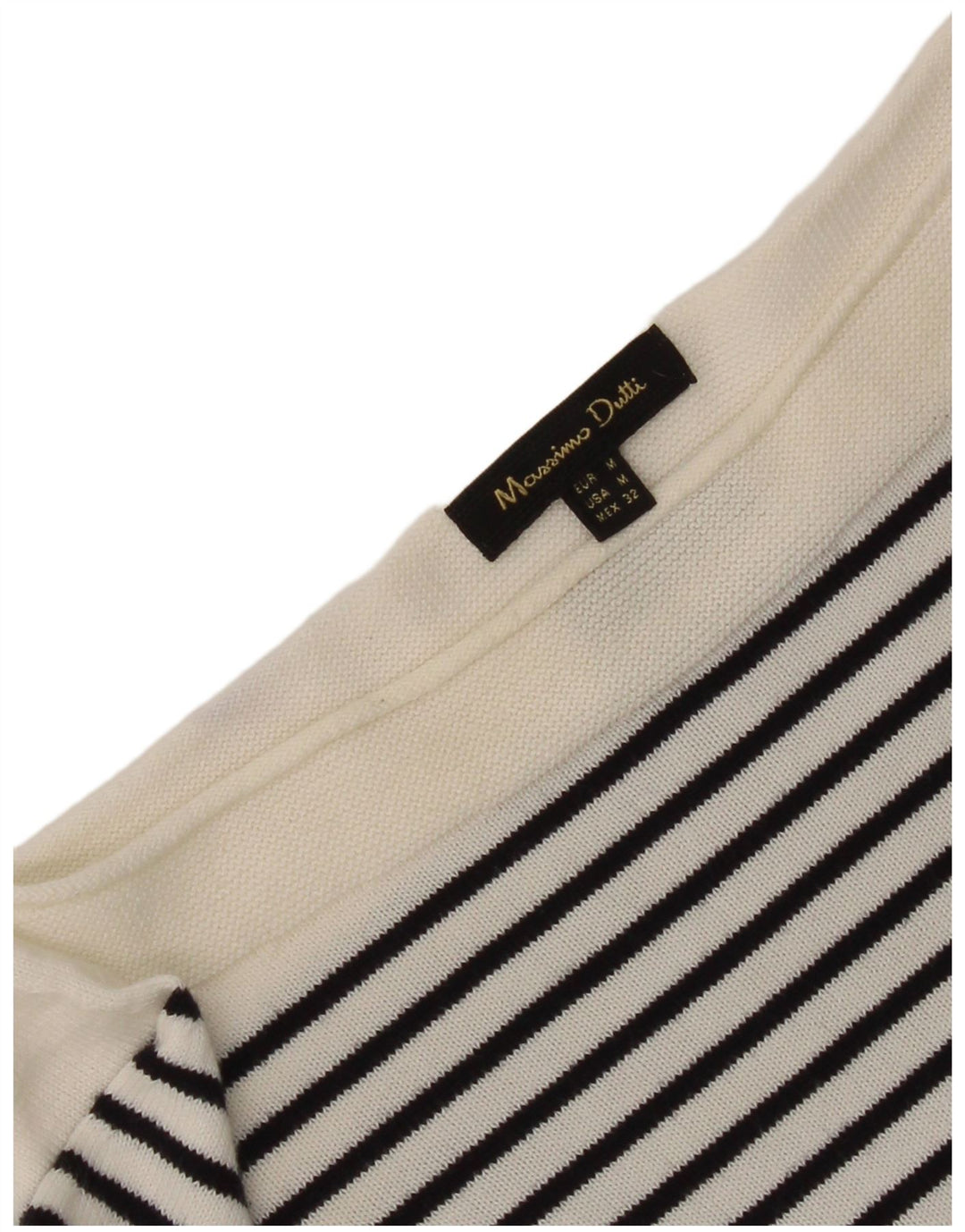 Massimo Dutti γυναικείο τοπ 3/4 με μανίκια UK 12 μεσαία λευκά ριγέ ναυτικά