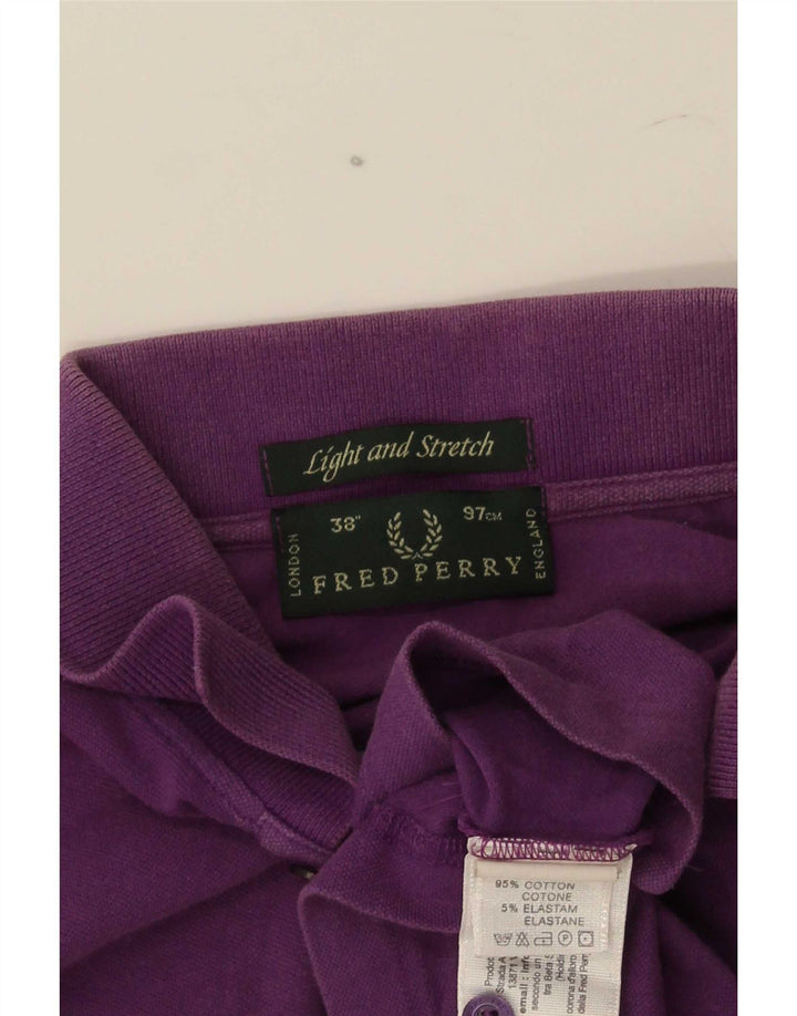 Fred Perry Ανδρικό πουκάμισο Polo Μικρό μωβ βαμβακερό