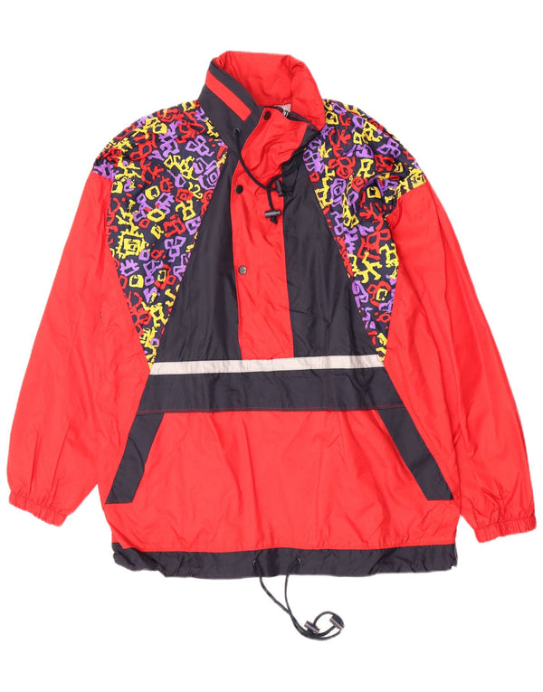 Vintage Ανδρικό μπουφάν βροχής με κουκούλα EU 46 Small Red Colourblock