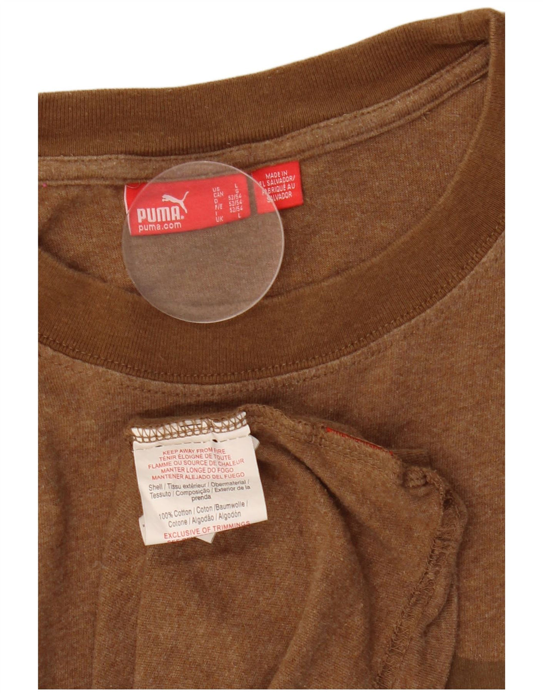 Ανδρικό γραφικό μπλουζάκι Puma Regular Fit Top μεγάλο καφέ βαμβακερό
