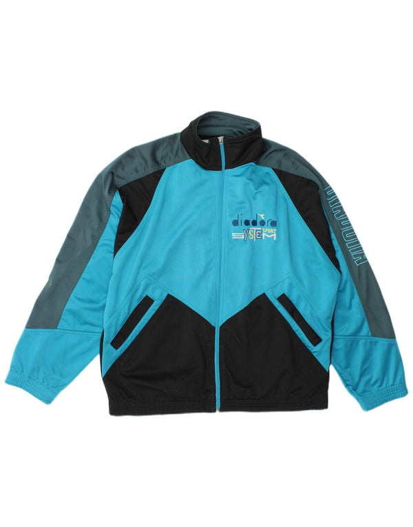 Diadora Ανδρική φόρμα γραφικής φόρμας Top Jacket UK 42 Large Blue Colourblock