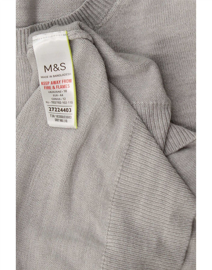 Marks & Spencer Γυναικείο πουλόβερ με λαιμόκοψη UK 16 Large Grey