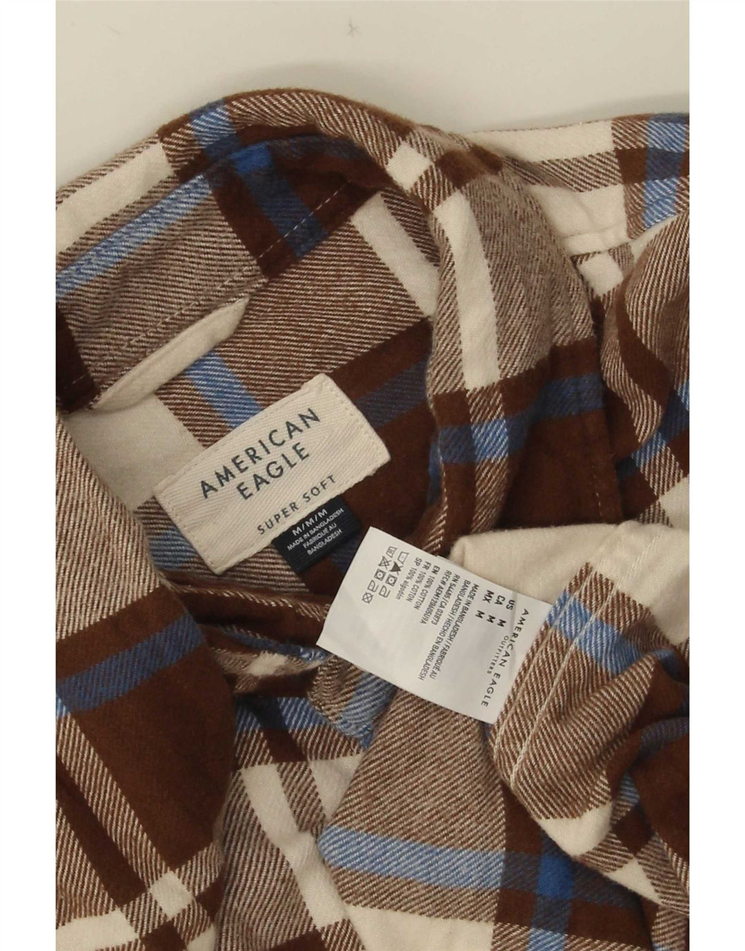 Ανδρικό φανελένιο πουκάμισο American Eagle, μεσαίο καφέ βαμβακερό