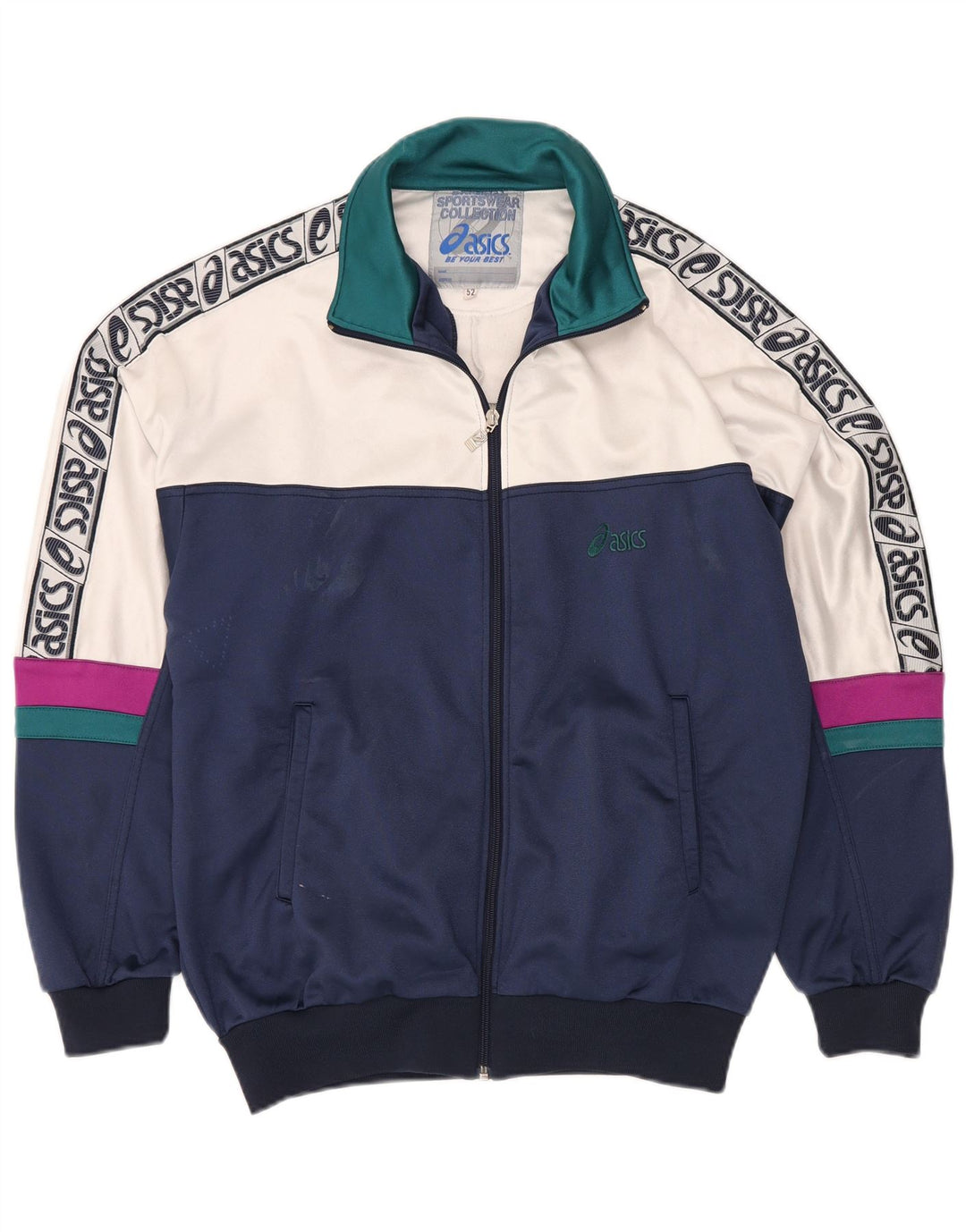 Ανδρική φόρμα γυμναστικής γραφικών ASICS Top Jacket IT 52 Large Navy Blue Colourblock