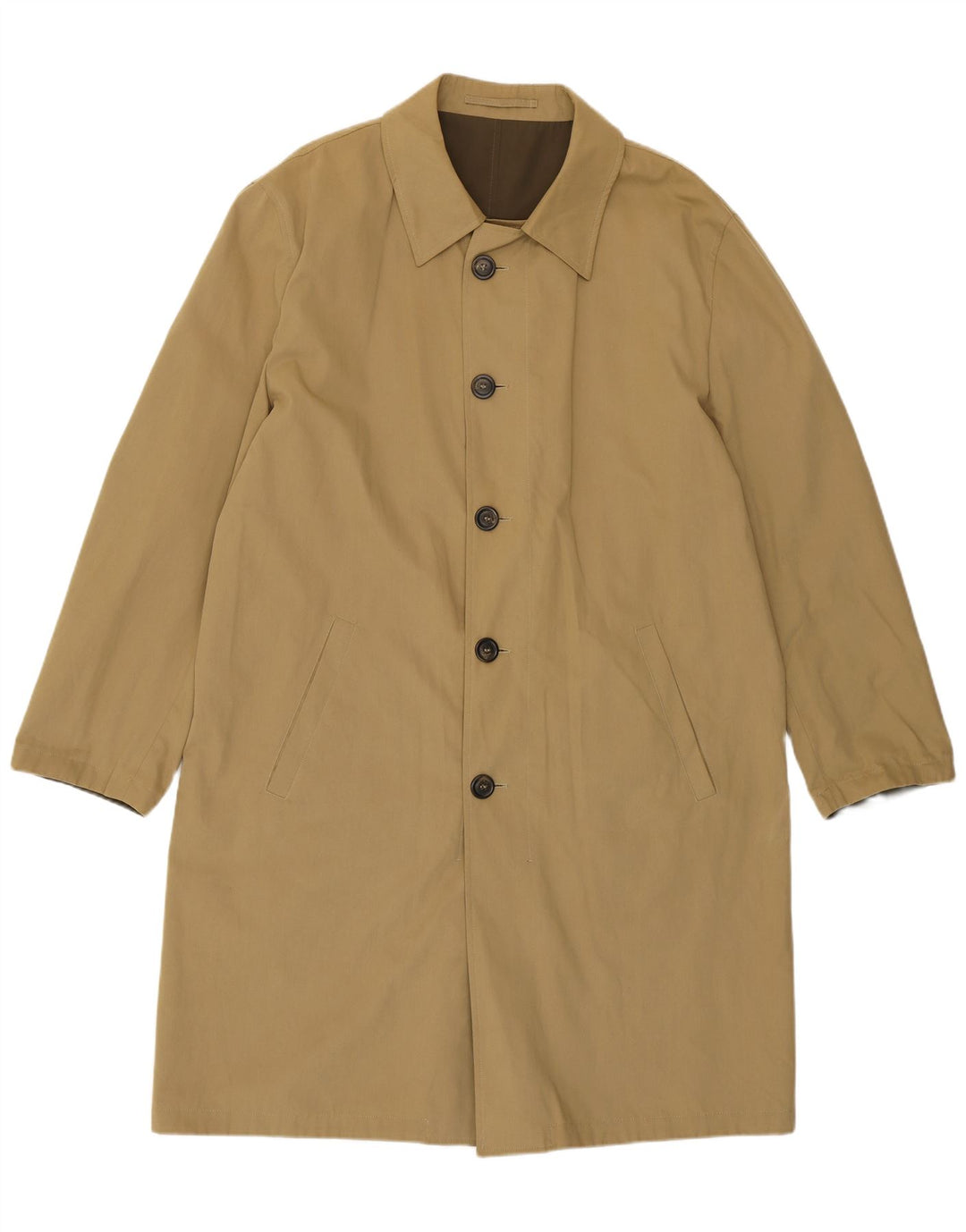 Ermenegildo Zegna Ανδρικό μαλακό αναστρέψιμο πανωφόρι IT 54 2XL Khaki Polyester